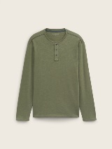 Majica sa Henley izrezom - Zelena_670023