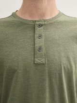 Majica sa Henley izrezom - Zelena_670023