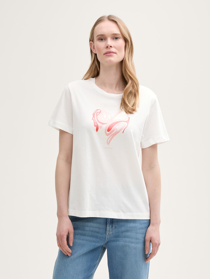 Tricou cu imprimeu - Alb