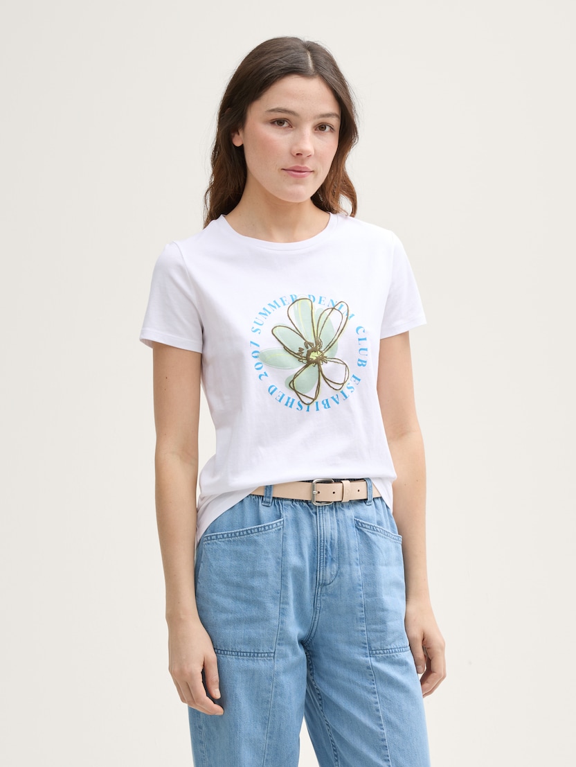  Majica s potiskom - Bela-1046547-20000