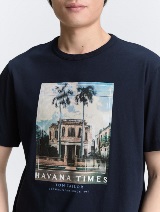 Tricou cu imprimeu - Albastru_2633187