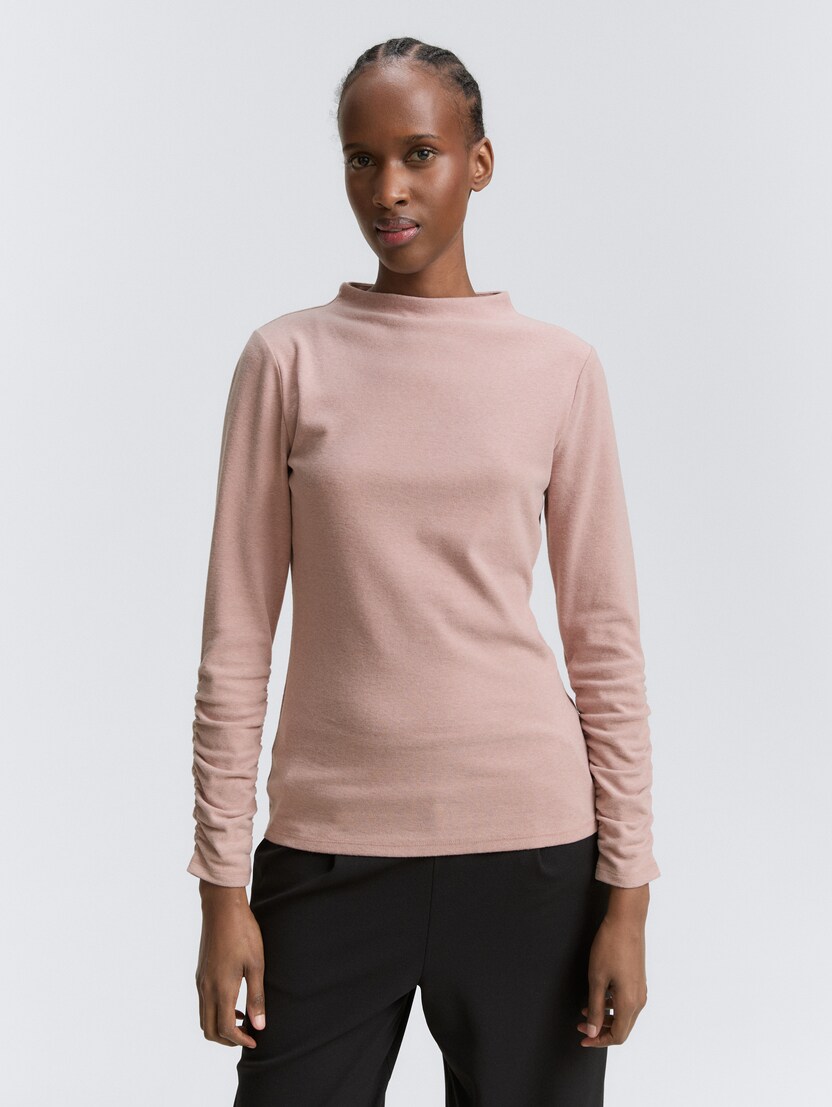 Majica s stoječim ovratnikom - Roza_2089508