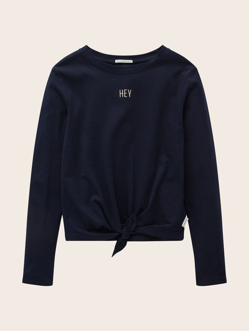  Majica dugih rukava s detaljima čvora - Plava-1033111-10668-14