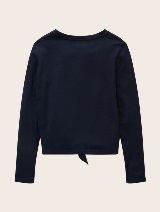 Majica dugih rukava s detaljima čvora - Plava_5511240