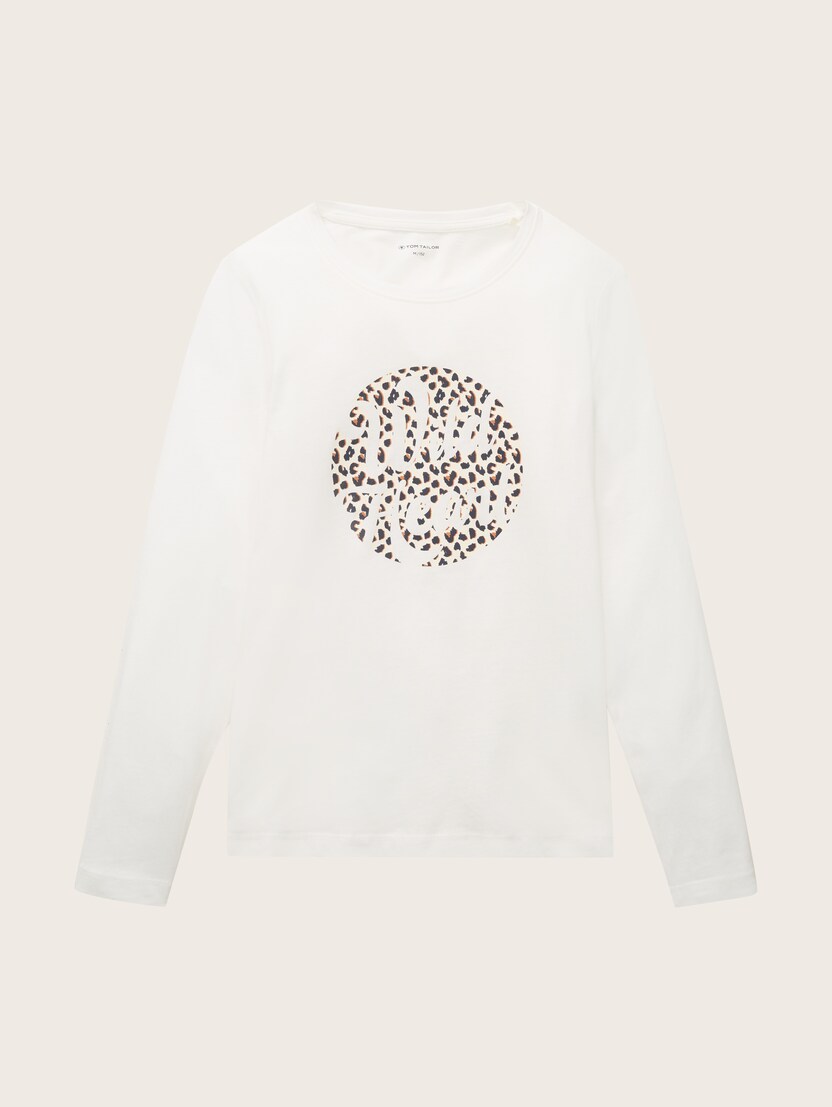  Majica dugih rukava s printom na prednjoj strani - Bijela-1033107-10315-14