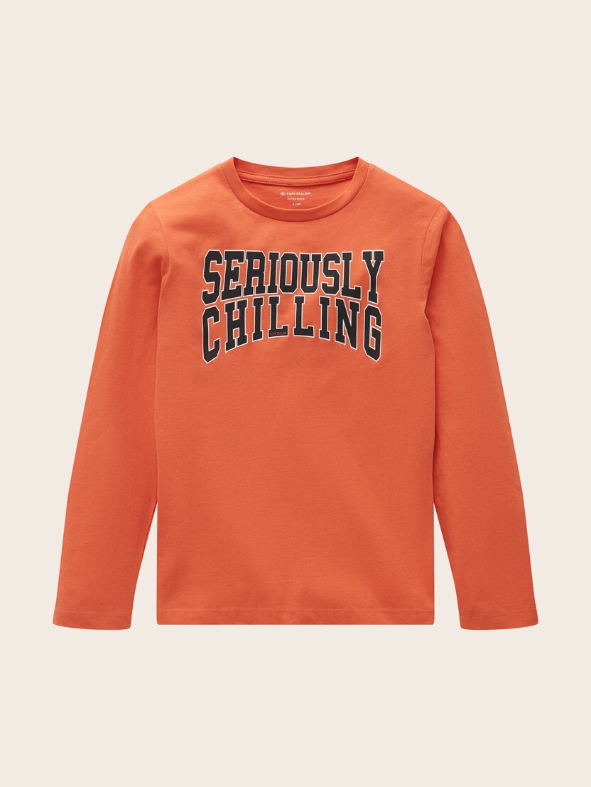  Majica dugih rukava s printom na prednjoj strani - Narančasta-1033149-23932-14