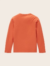 Majica dugih rukava s printom na prednjoj strani - Narančasta_2070256