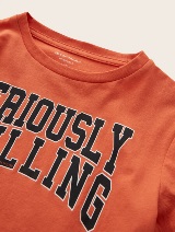 Majica dugih rukava s printom na prednjoj strani - Narančasta_2070256