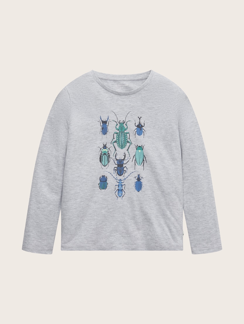  Majica z dolgimi rokavi in potiskom na sprednji strani - Siva-1033083-15398