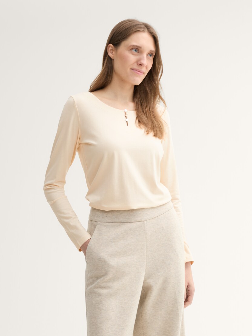 Majica sa  detaljem u vidu dugmića - Bež