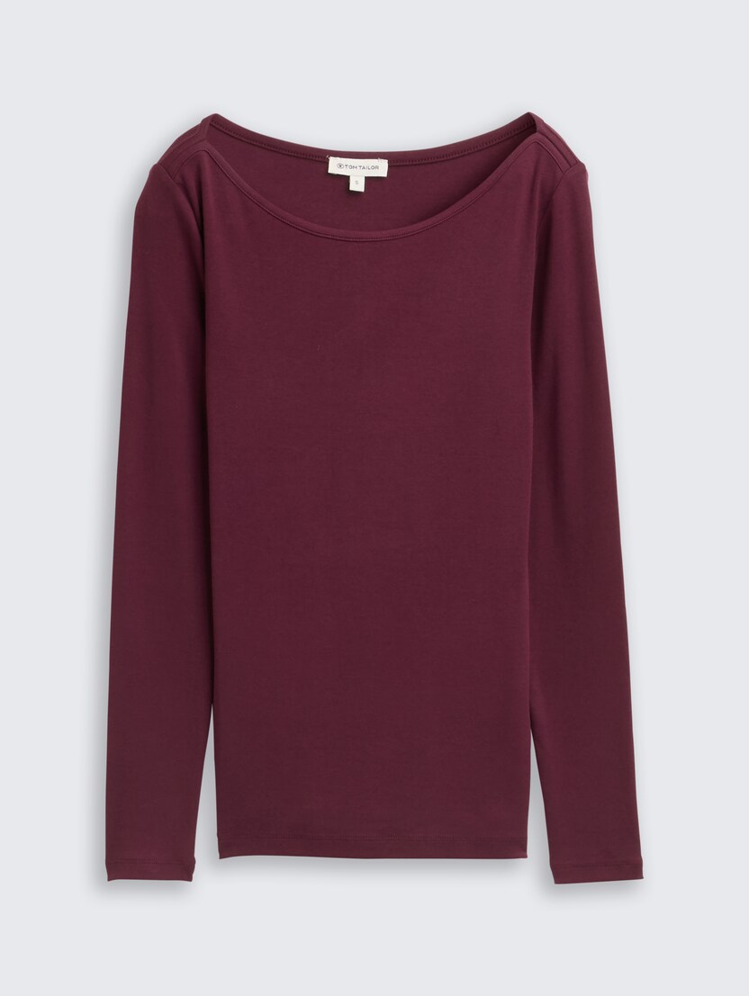 Majica z ladjastim izrezom - Rdeča_4297264