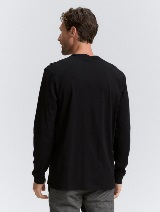 Tricou cu logo imprimat - Negru_9513497