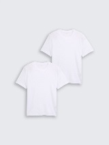Dvostruko pakiranje majica s okruglim izrezom - Bijela_8187501
