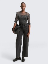 Mrežasta majica - Siva_3497554