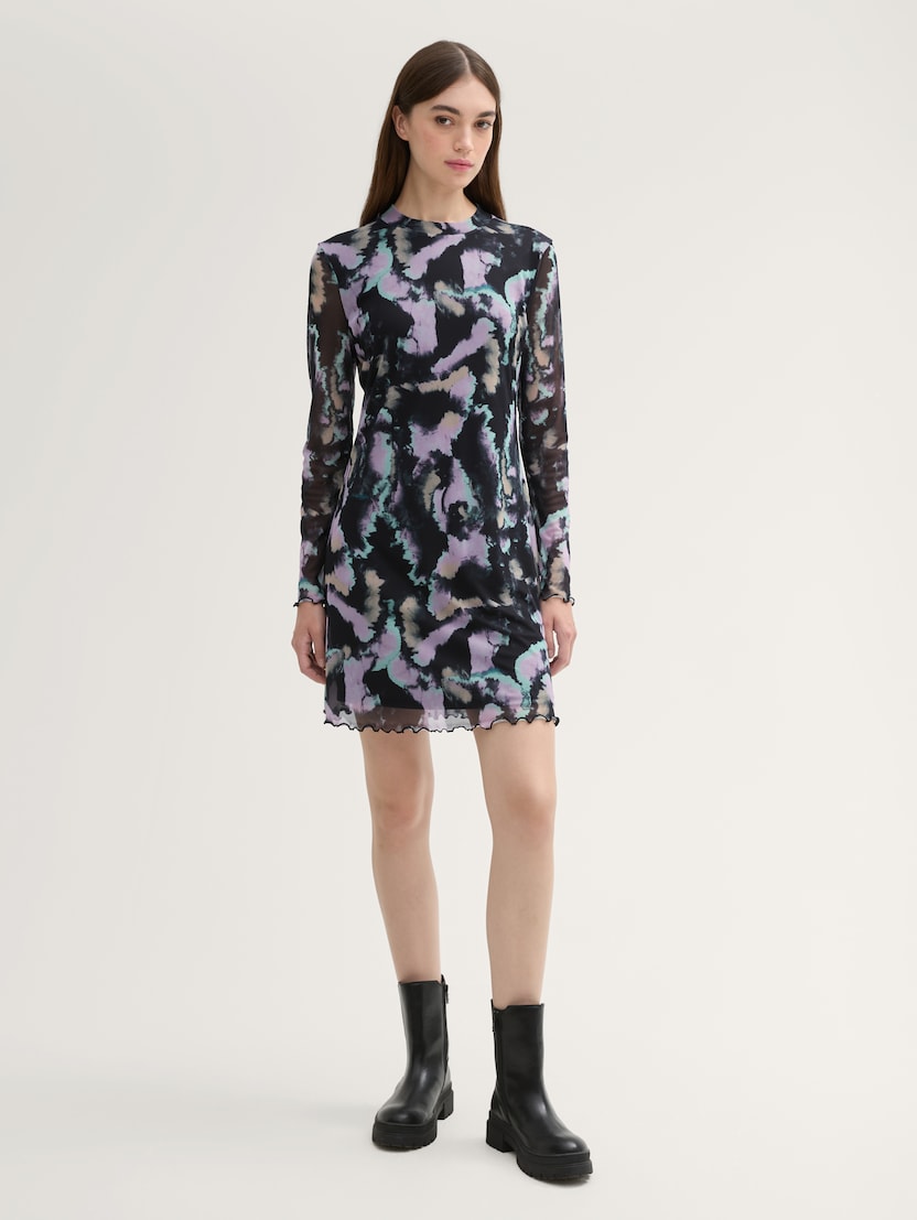  Mrežasta obleka - Vzorec/večbarvna-1044912-36531