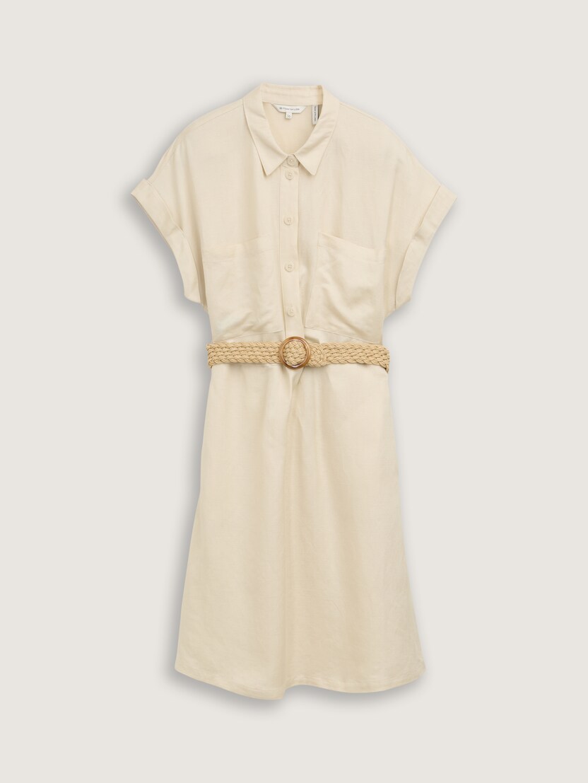  Haljina od mješavine lana - Bež-1048008-37762-14