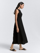 Haljina od mješavine lana - Crna_9469206