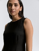 Haljina od mješavine lana - Crna_9469206