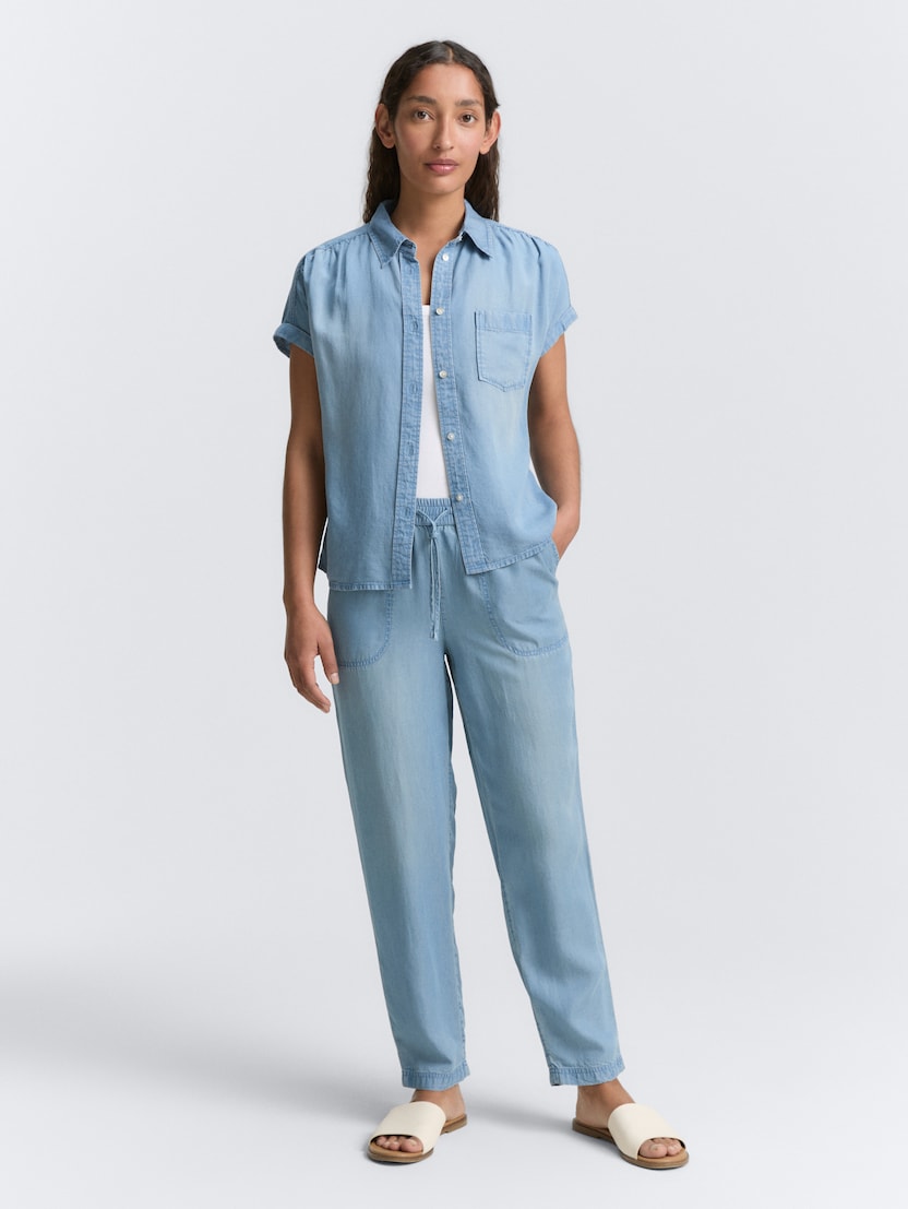 Loose fit hlače - Plava_396003