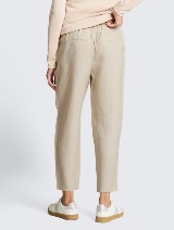 Lanene loose fit hlače - Bež_3149355