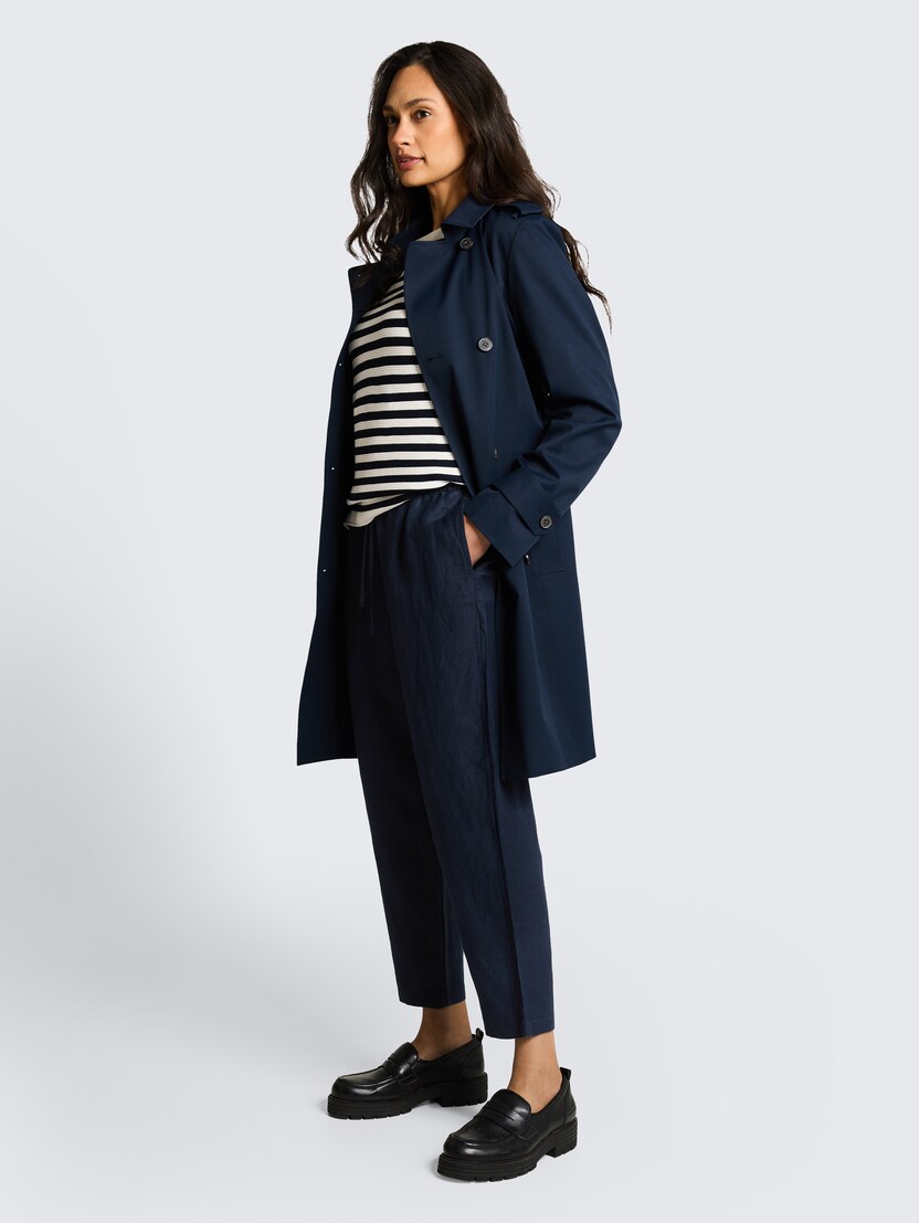 Lanene loose fit hlače - Plava_4840790
