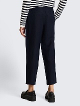 Lanene loose fit hlače - Plava_4840790