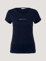 Uska majica kratkih rukava sa minimalnim logom na prednjoj strani - Plava_5846348