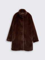 Kaput sa veštačkim krznom - Smeđa_955013