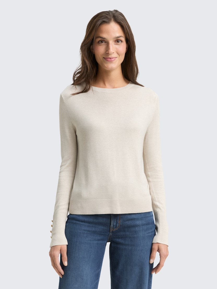 Pleteni džemper - Bež-1049125-36844-15