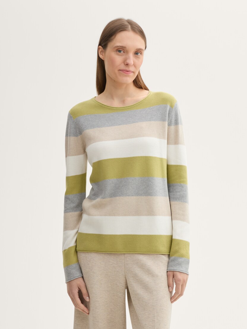 Pleteni pulover sa teksturom - Uzorak-višebojna