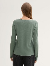 Pleteni pulover s teksturom - Zelena_114473