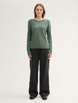Pleteni pulover s teksturom - Zelena_114473