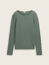 Pleteni pulover s teksturom - Zelena_114473