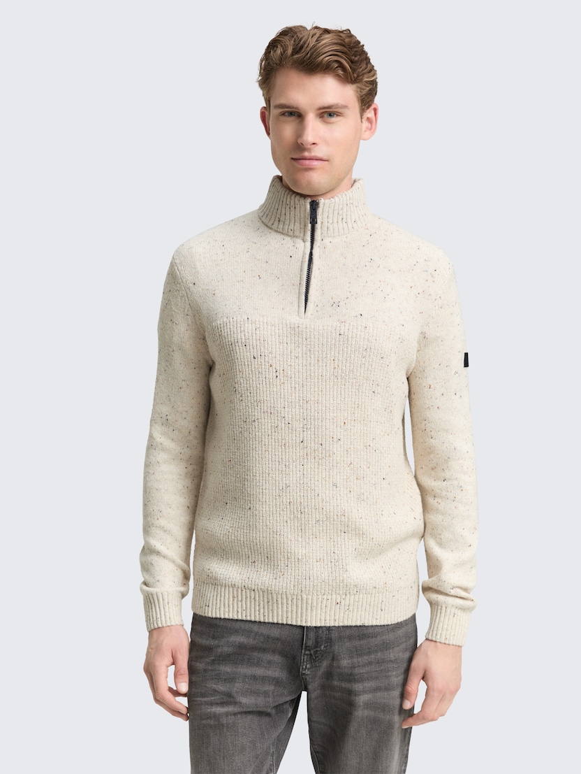 Pleteni pulover sa zatvaračem - Uzorak/višebojna_8348710