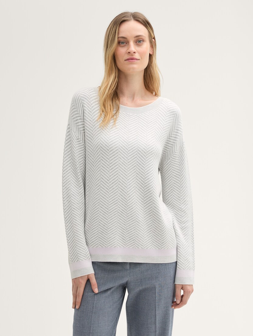  Pleten pulover - Vzorec/večbarvna-1044059-36574