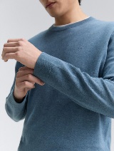 Pleteni džemper sa okruglim izrezom - Plava_1942367