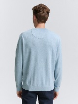 Pleteni pulover s okruglim izrezom - Plava_9239730