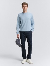 Pleteni pulover s okruglim izrezom - Plava_9239730