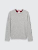 Pleteni pulover s okruglim izrezom - Siva_1180342