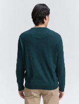 Pleteni džemper sa okruglim izrezom - Zelena_5080263