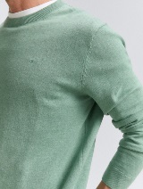 Pulover tricotat cu guler rotund - Verde_5231988