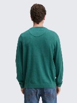 Pulover tricotat cu guler rotund - Verde_6157230