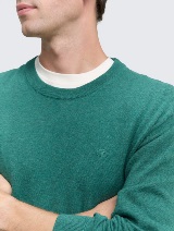 Pulover tricotat cu guler rotund - Verde_6157230