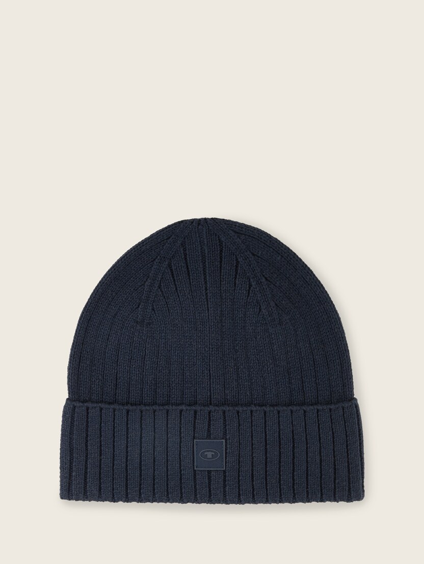  Structurirana pletena kapa - Plava-1044887-10668-15