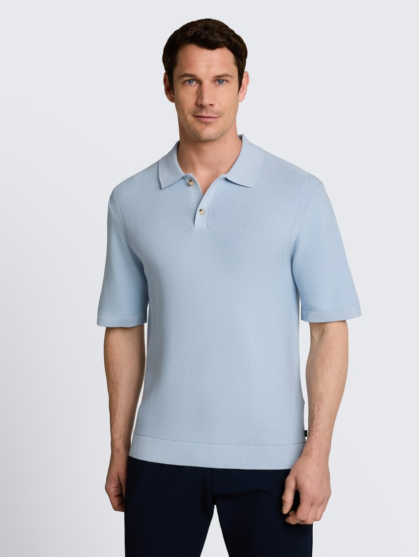 Pletena polo majica - Modra_708586