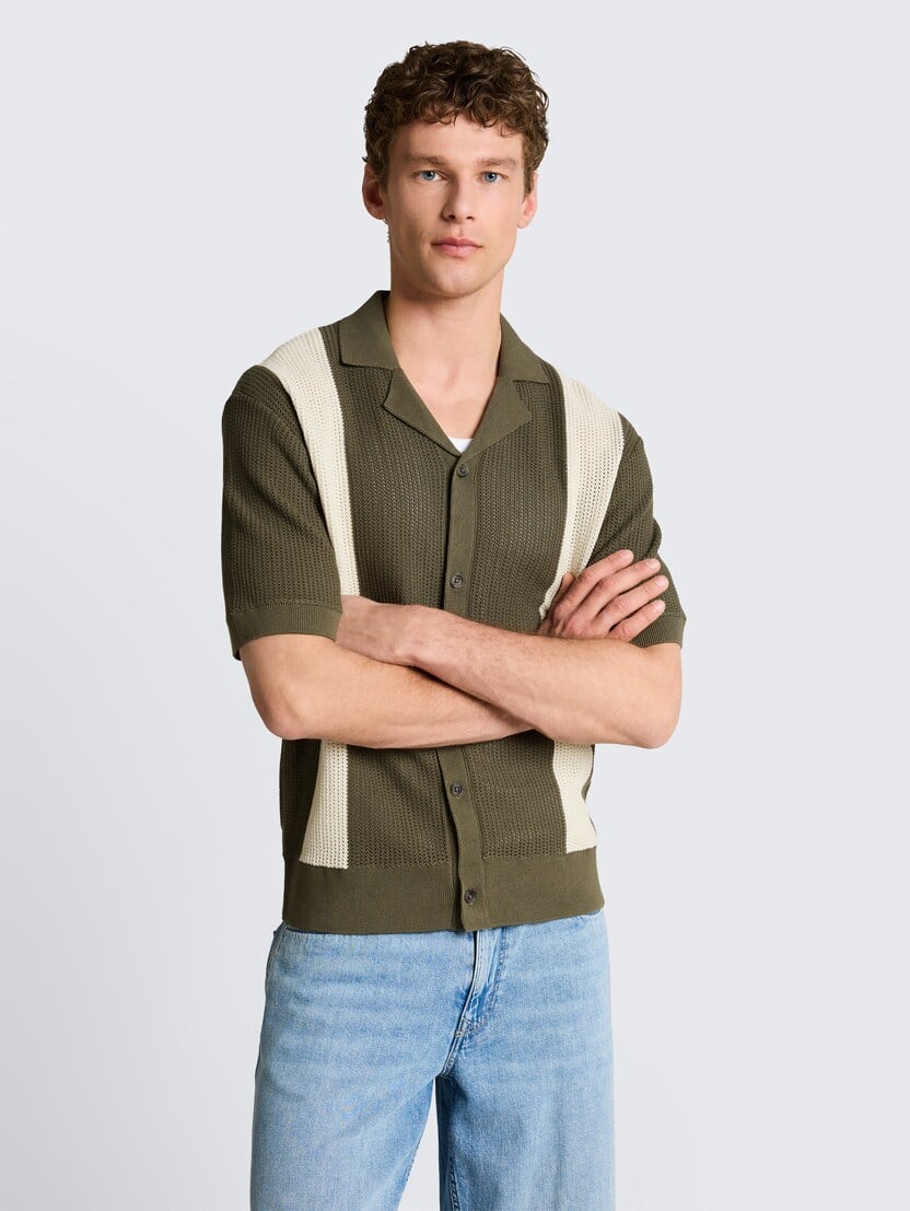 Pletena polo majica - Vzorec/večbarvna-1050152-39808