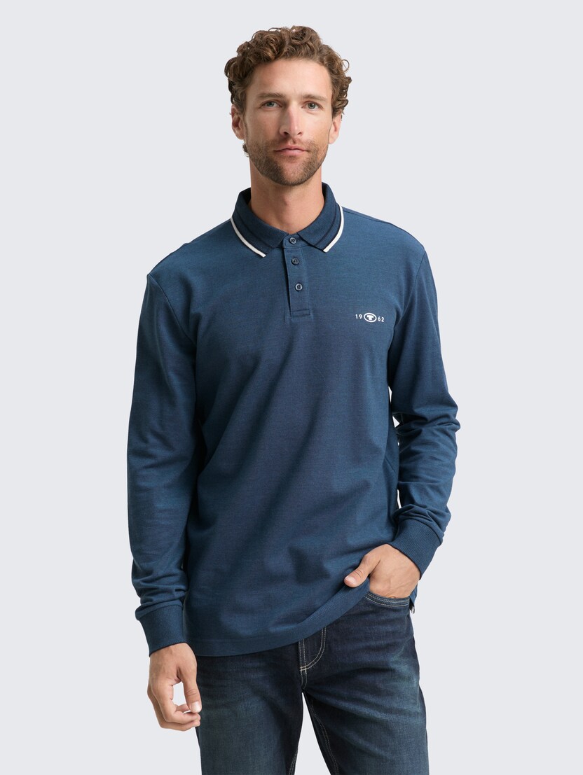 Polo majica z detajli - Modra_7161083