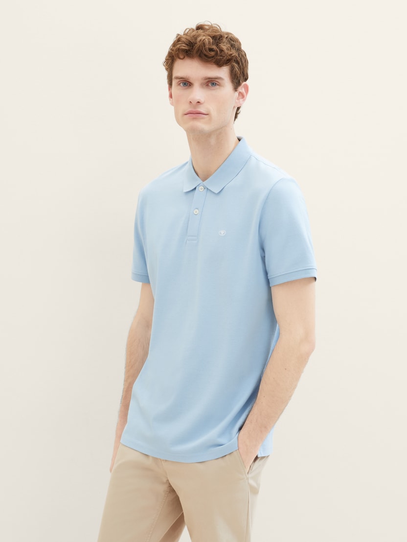  Polo majica z vezenim logotipom - Modra-1031006-32245