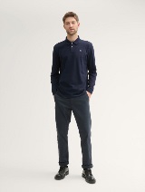 Polo-majica s malim izvezenim logom - Plava_4755836