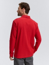 Polo-majica s malim izvezenim logom - Crvena_7254702